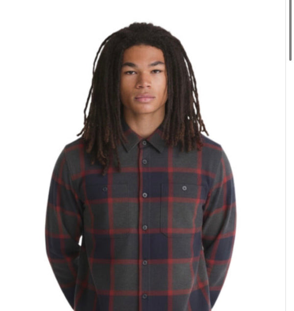 VANS LARKSPUR PLAID FLANNEL HARBOR BLUE - Sweatshirt