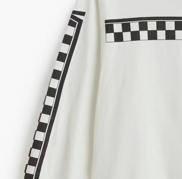 VANS RACING LS TEE-Marshmallow - Long Sleeve