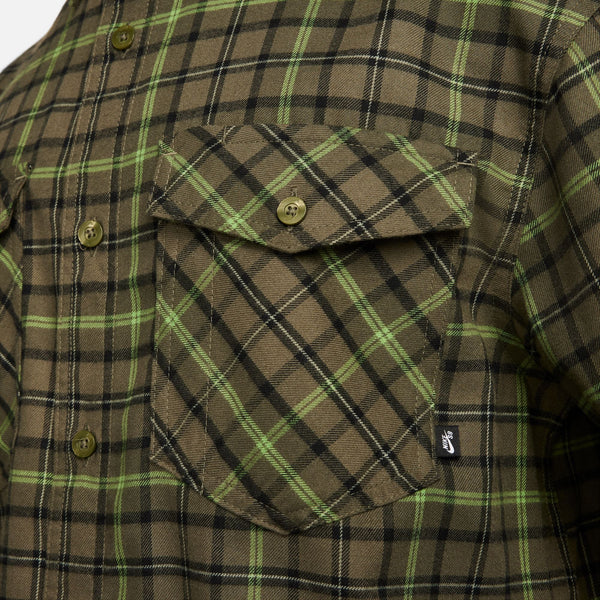 Nike SB Long-Sleeve Flannel Skate Button-Up Shirt - Long-Sleeve